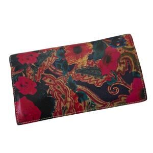 Patricia Nash Italian Leather Floral Bifold Wallet Multicolor Women Organizer